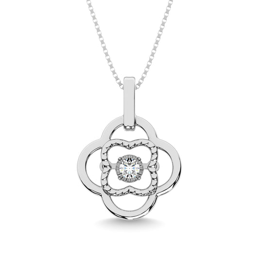 Sterling Silver Moving Diamond Accent Pendant