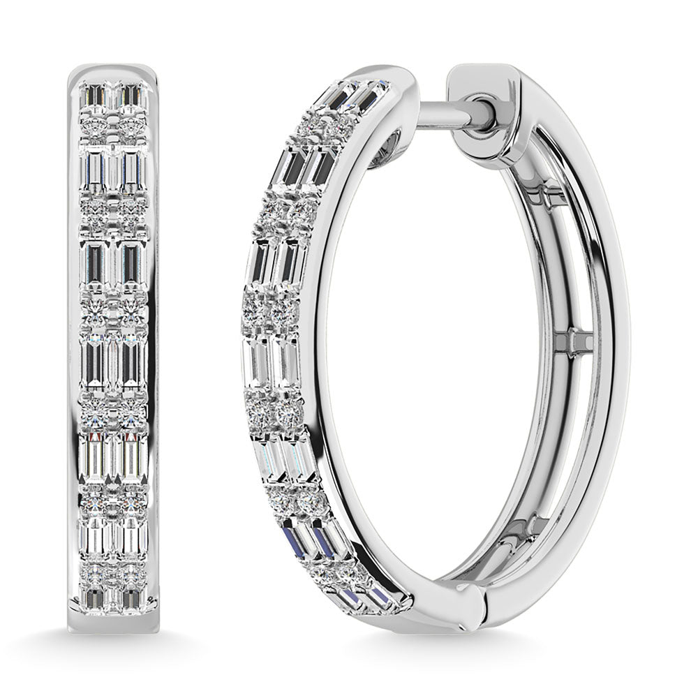 Diamond 1/3 Ct.Tw. Hoop Earrings in 10K White Gold