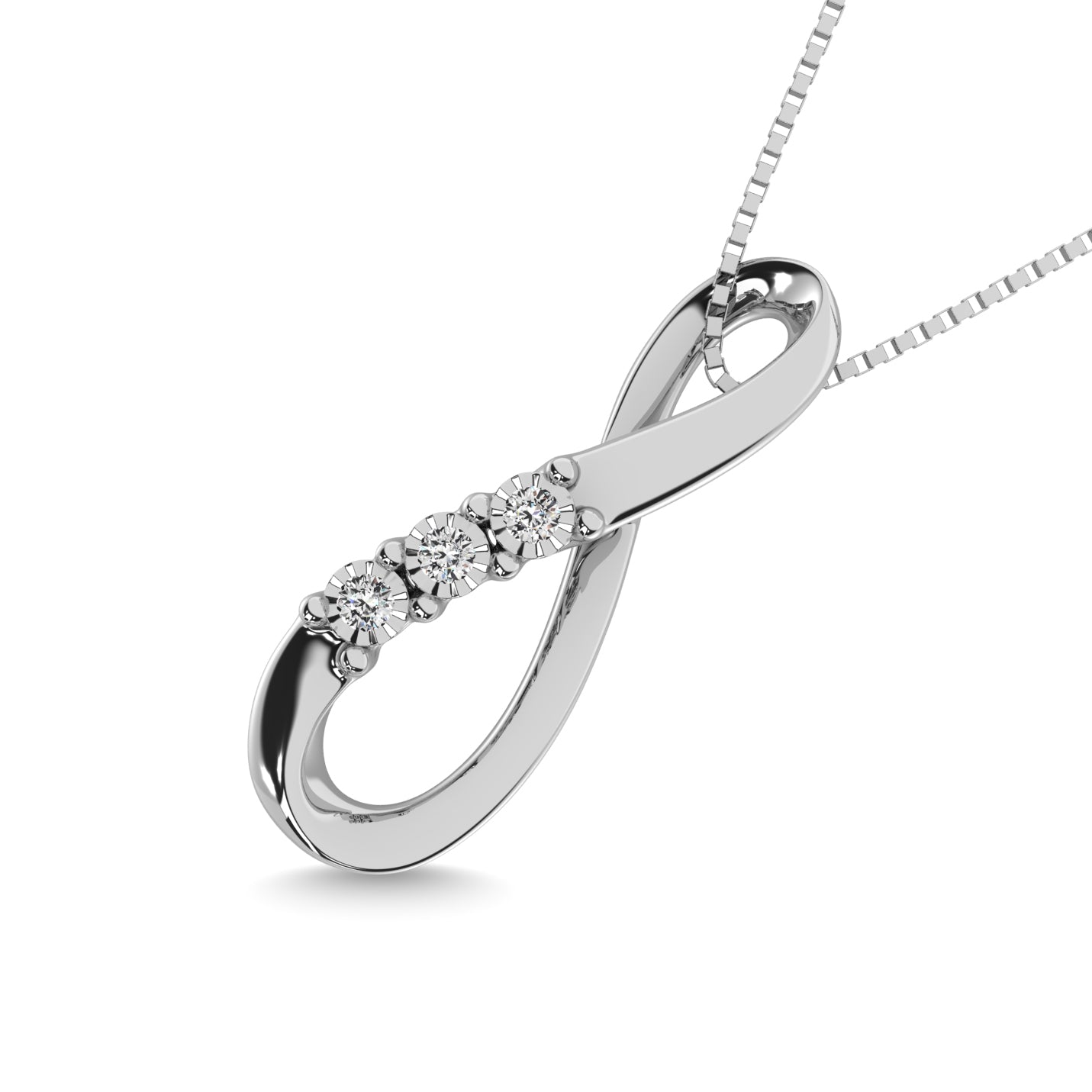 Sterling Silver Diamond Accent Infinity Pendant