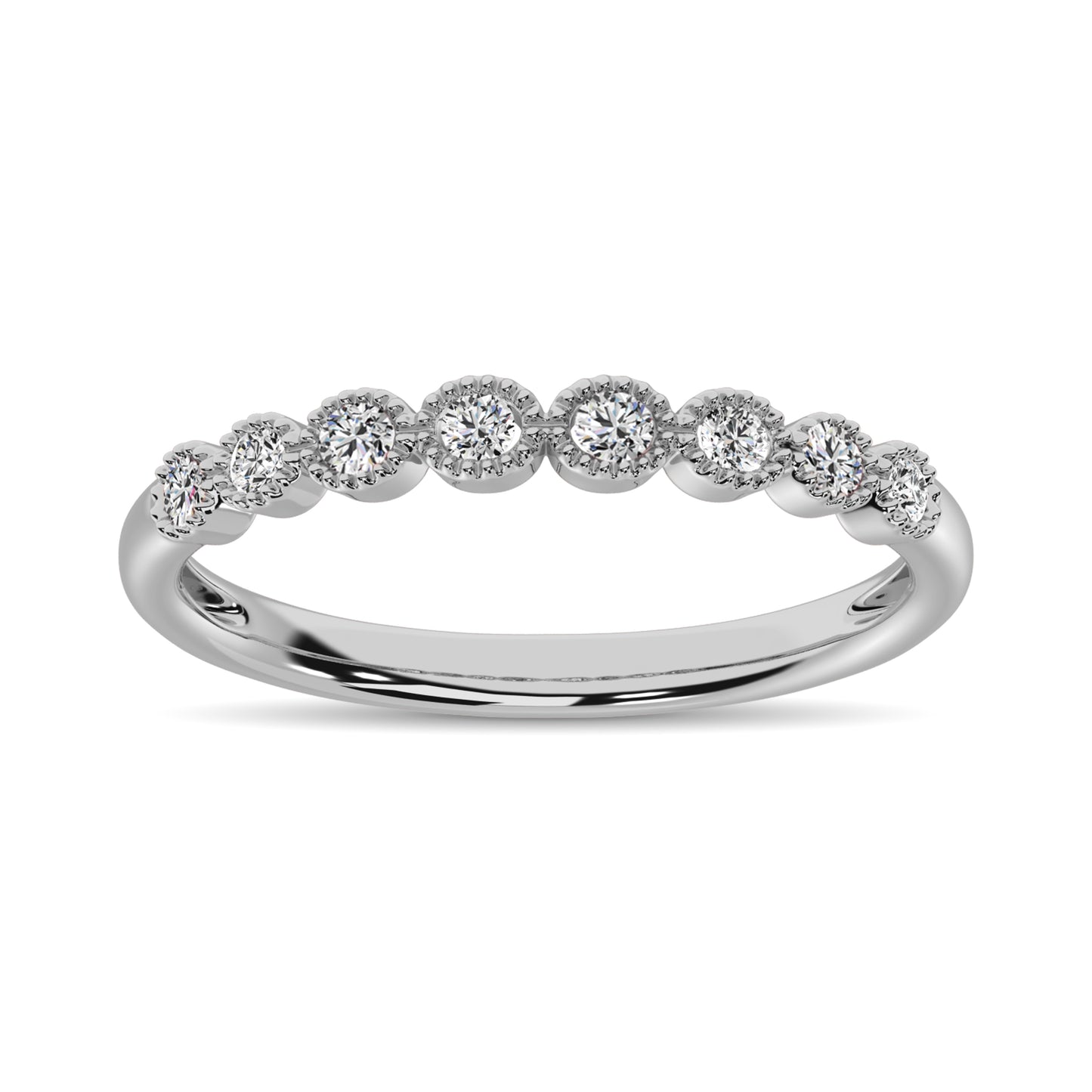 14 White Gold Diamond 1/6 ctw Bubble stackable Band