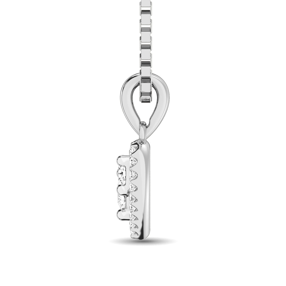 10K White Gold 1/6 Ct.Tw. Diamond Heart Pendant