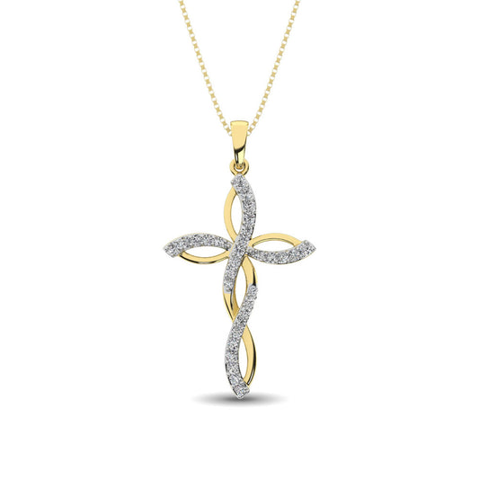 Diamond 1/5 Ct.Tw Twist cross Pendant