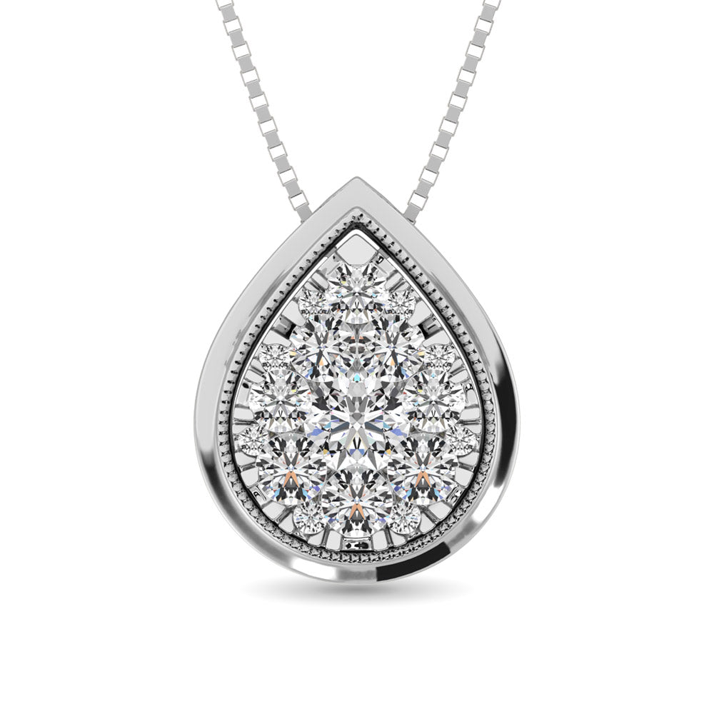 Diamond 1/2 Ct.Tw. Pear Shape Pendant in 14K White Gold