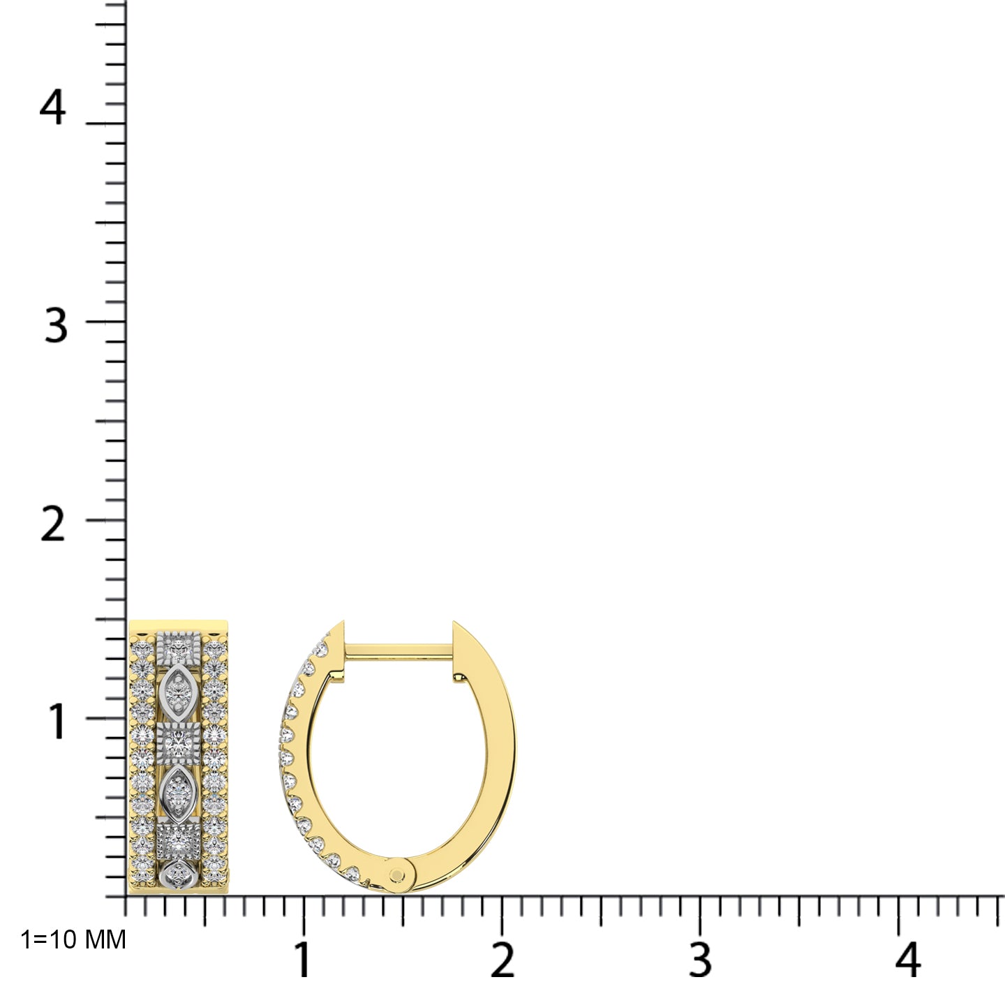 Diamond 3/8 Ct.Tw. Hoop Earrings  in 14K White Gold