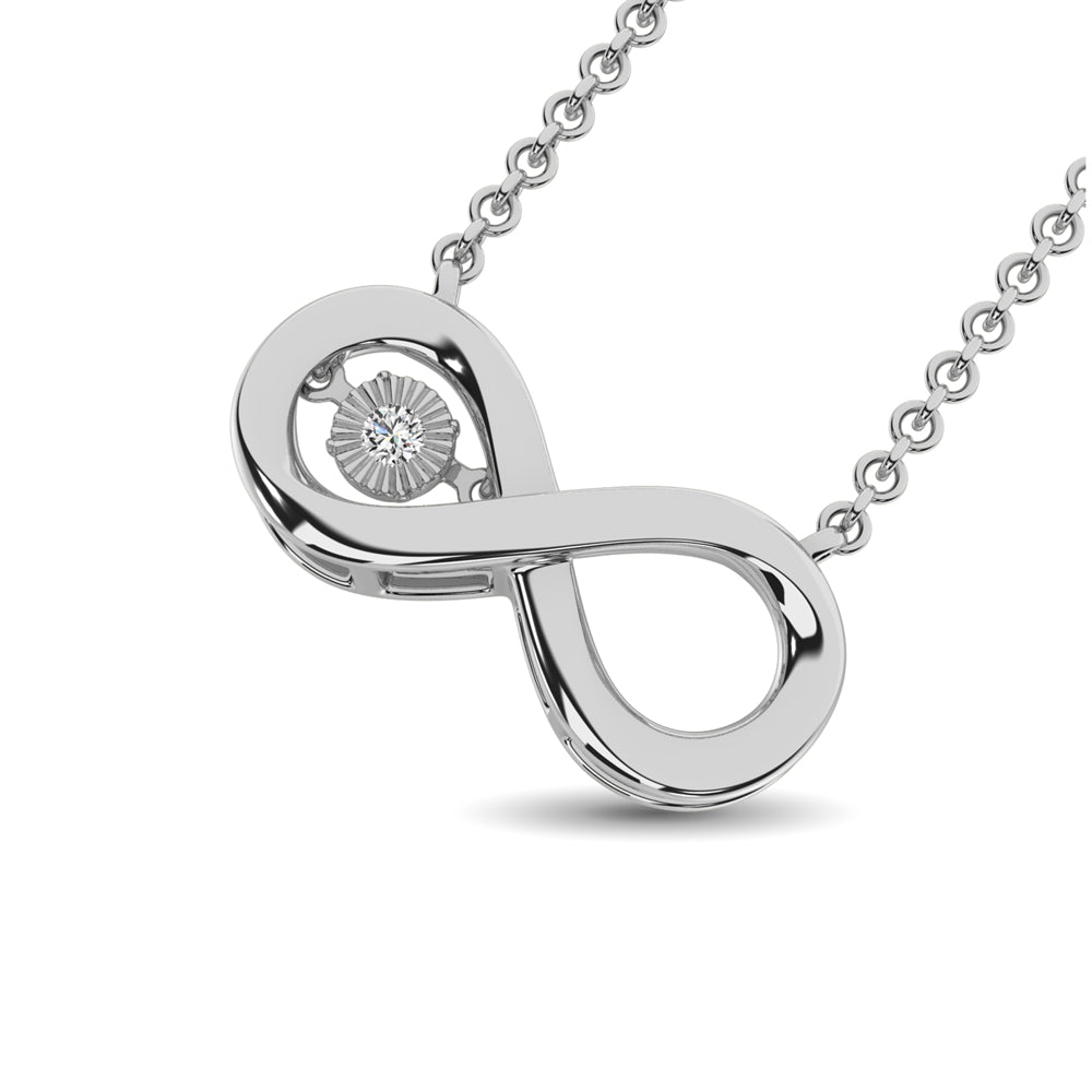 Sterling Silver Diamond Accent Infinity Pendant