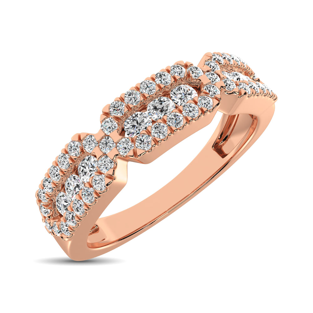 14K Rose Gold 1/2 Ct.Tw. Diamond Stackable Band