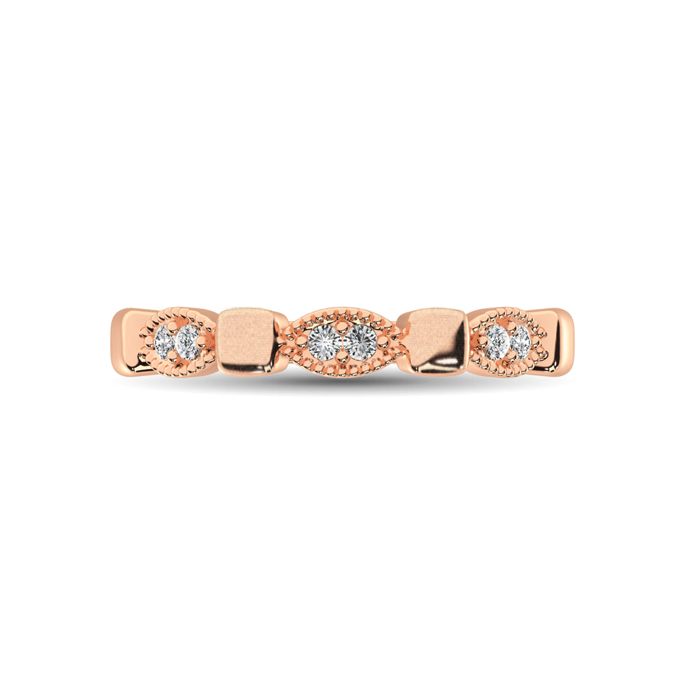 14K Rose Gold 1/10 Ct.Tw. Diamond Stackable Band