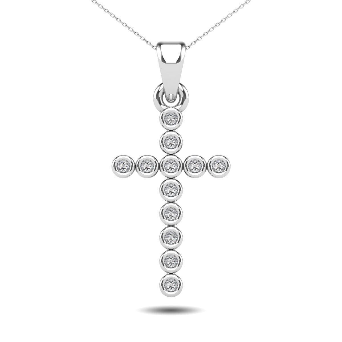 Bezel Set Diamond 1/20 Ct.Tw Cross Pendant