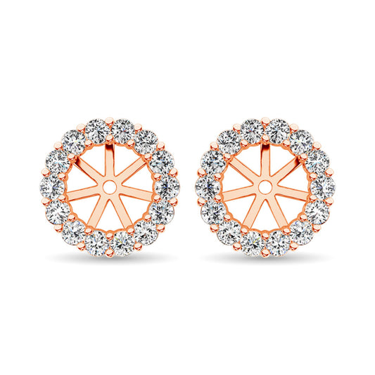 14K Rose Gold Diamond 2/5 Ct.Tw. Earrings Jacket