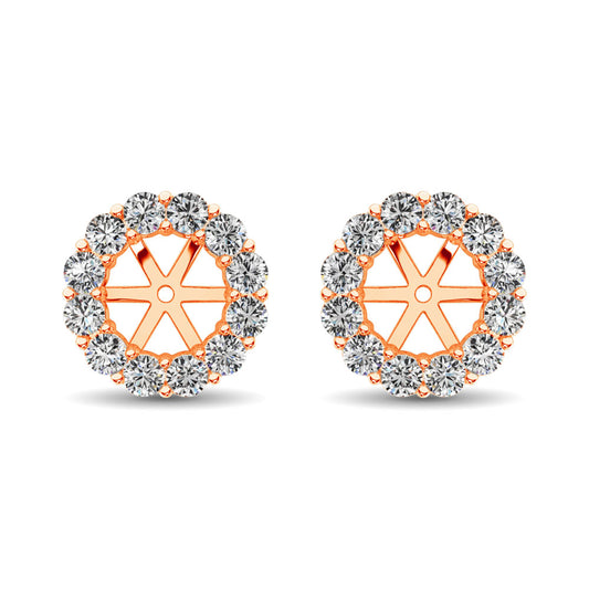 14K Rose Gold Diamond 1/2 Ct.Tw. Earrings Jacket