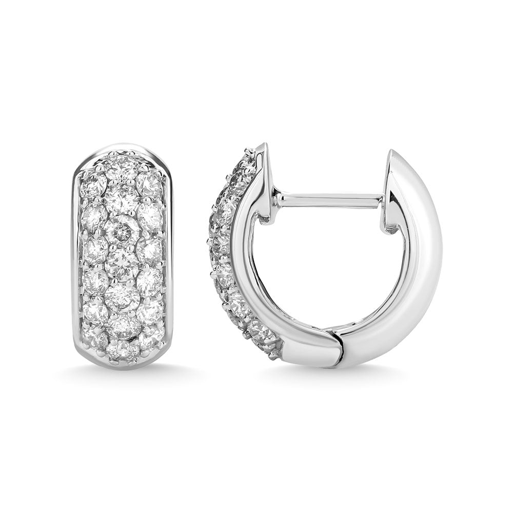 Diamond 3/4 Ct.Tw. Hoop Earrings in 14K White Gold