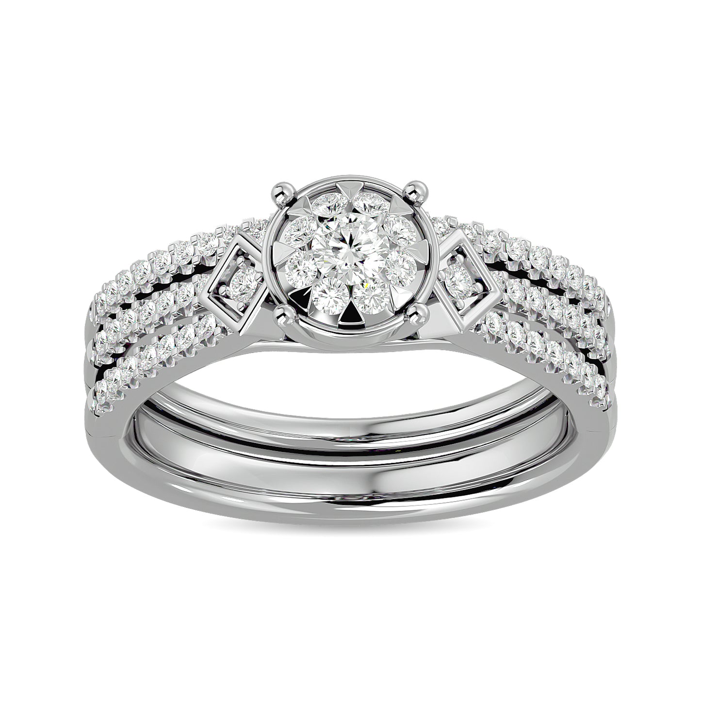 Diamond 1/2 ct tw Bridal Ring in 14K White Gold