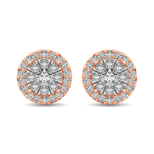 Diamond Stud earrings 3/4 ct tw in 14K Rose Gold