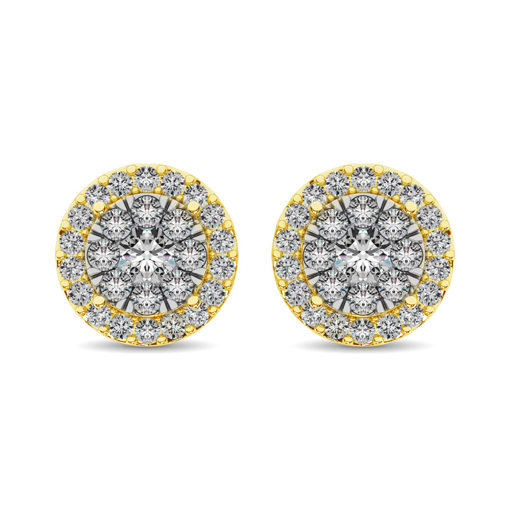 Diamond Stud earrings 3/4 ct tw in 14K Yellow Gold