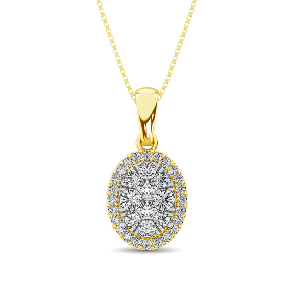 Diamond Fashion Pendant 5/8 ct tw Round Cut in 14K Yellow Gold