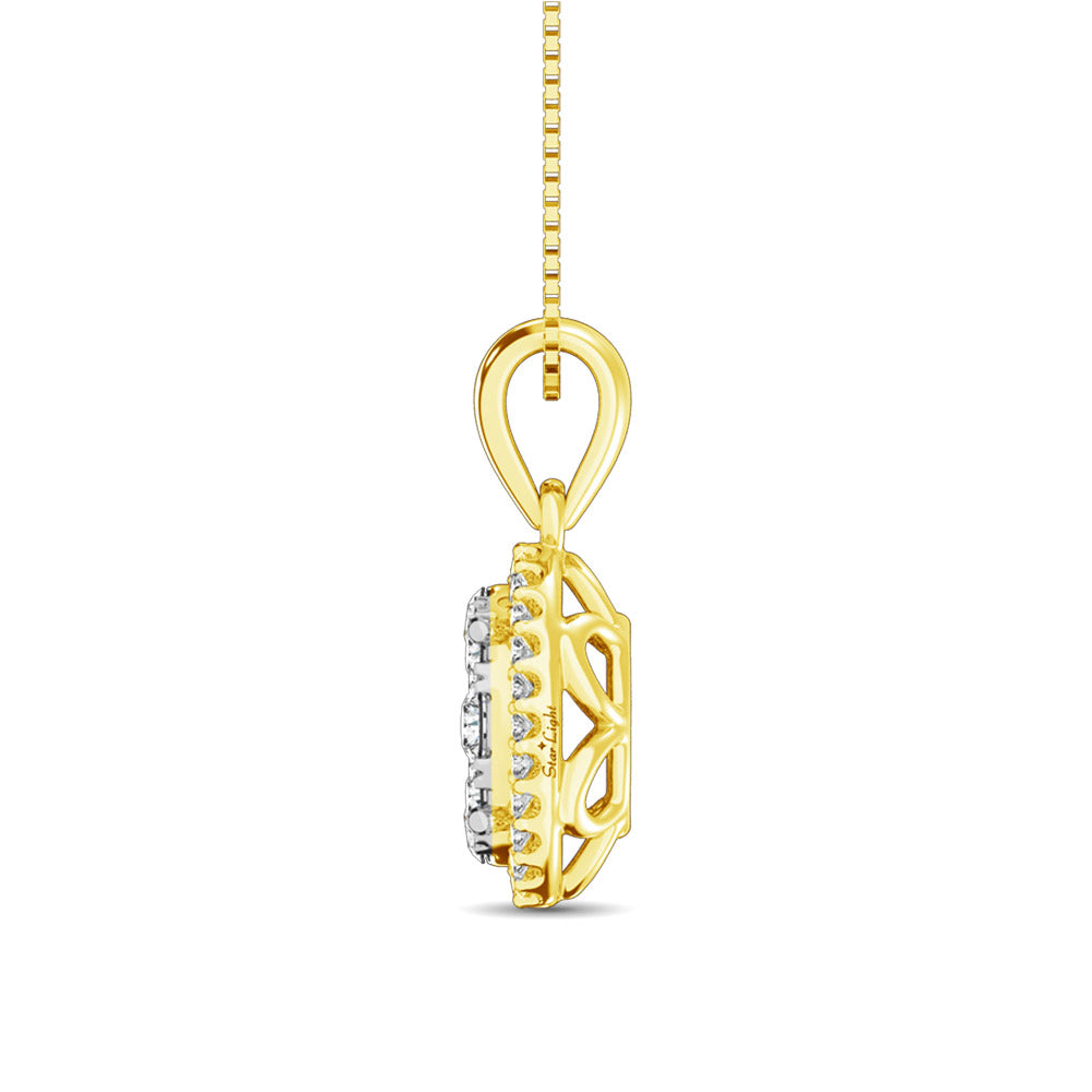 Diamond Fashion Pendant 5/8 ct tw Round Cut in 14K Yellow Gold