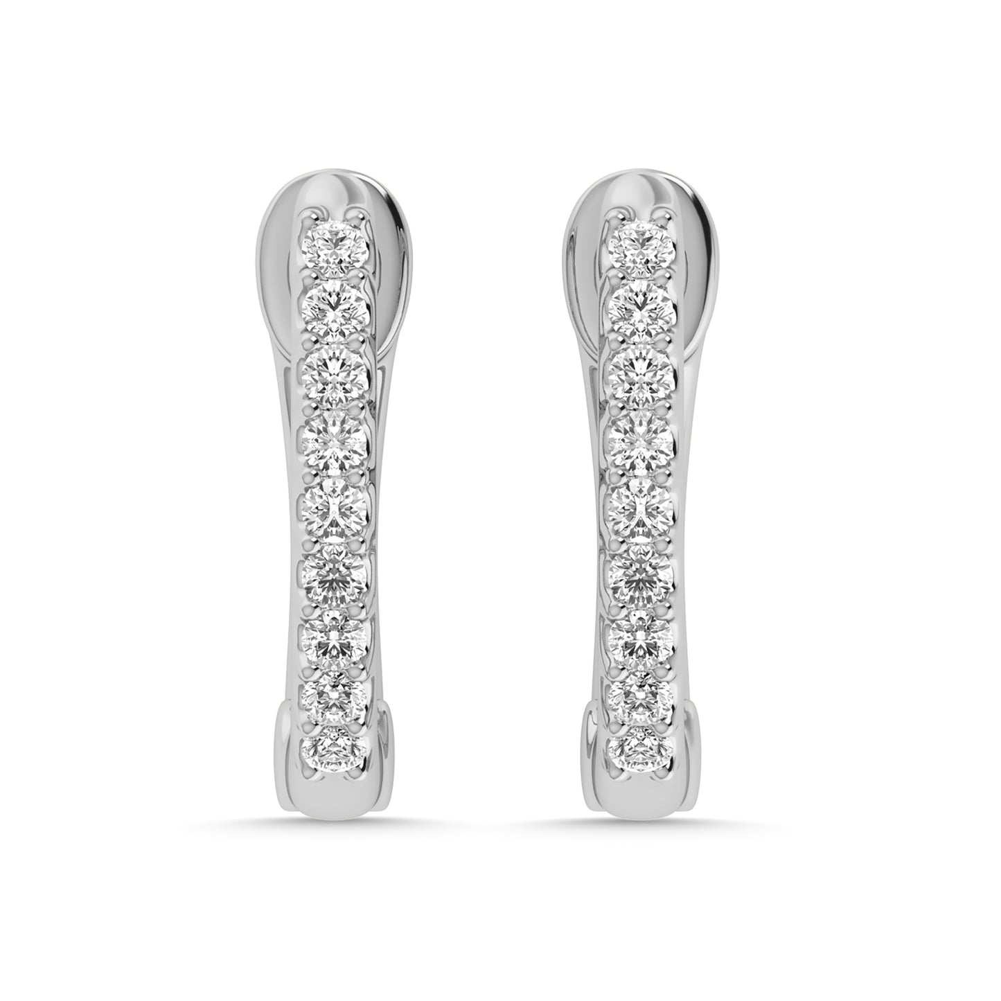 Diamond 1/10 Ct.Tw. Hoop Earrings in 14K White Gold