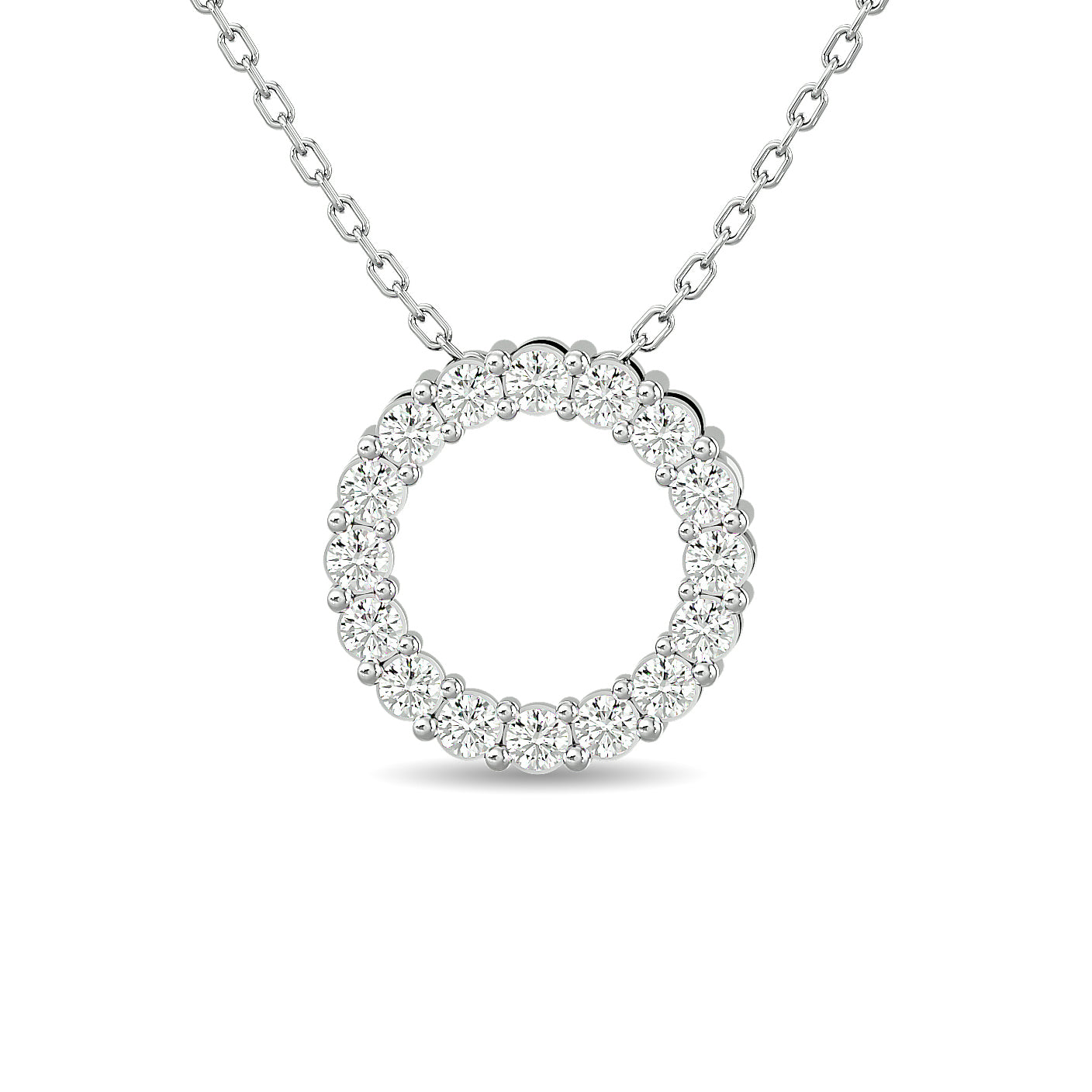 Diamond 1/4 Ct.Tw. Circle Pendant in 14K White Gold