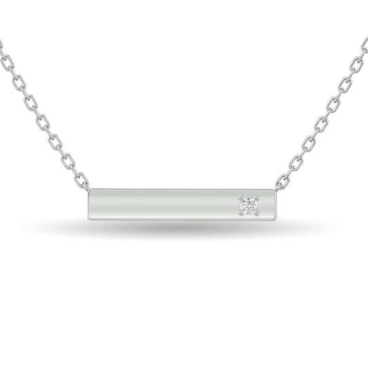 Diamond Bar Necklace 1/20 ct tw in Sterling Silver