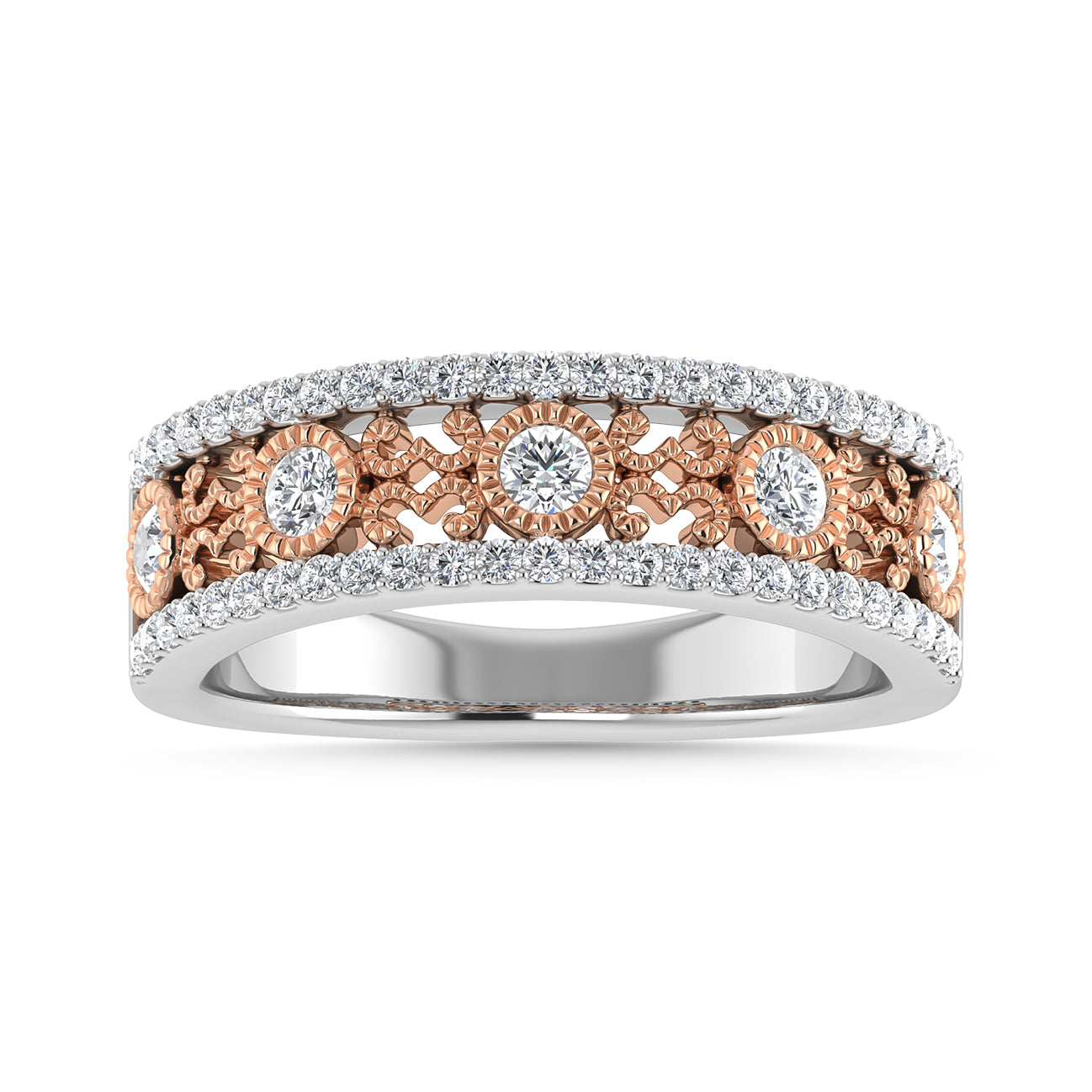 Diamond 1/2 Ct.Tw. Fashion Band in 14K Two Tone