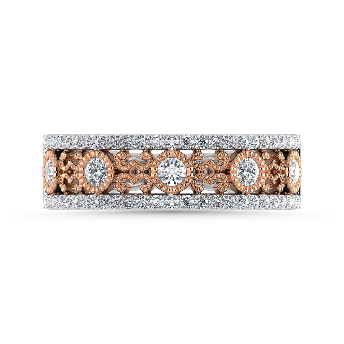 Diamond 1/2 Ct.Tw. Fashion Band in 14K Two Tone