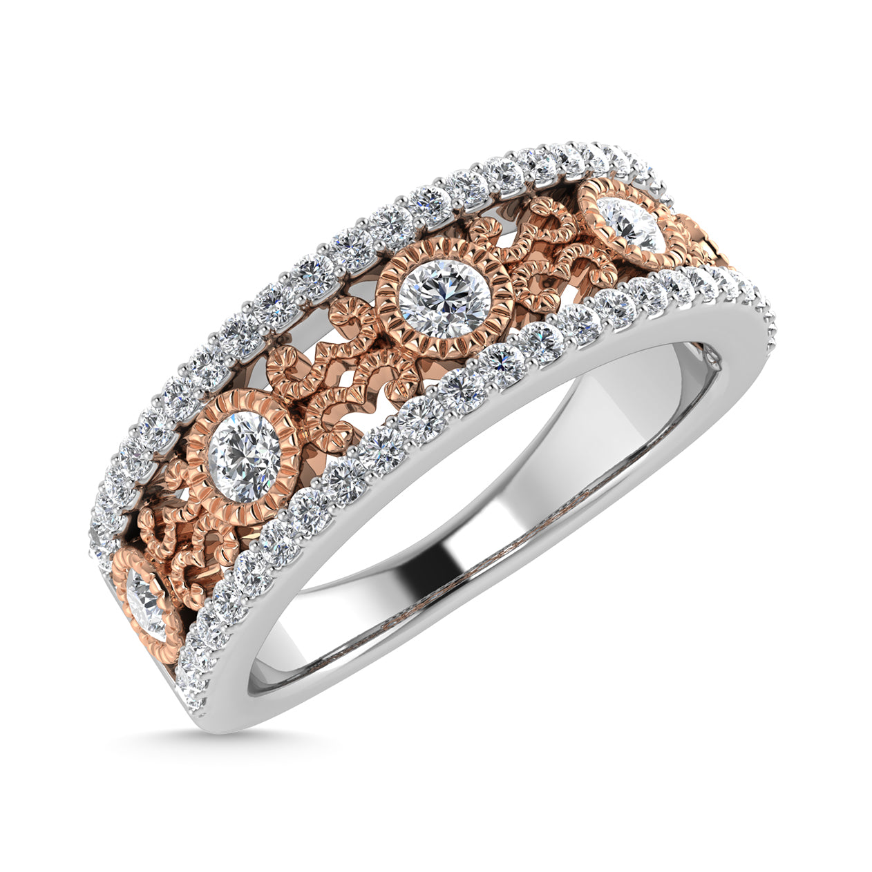 Diamond 1/2 Ct.Tw. Fashion Band in 14K Two Tone