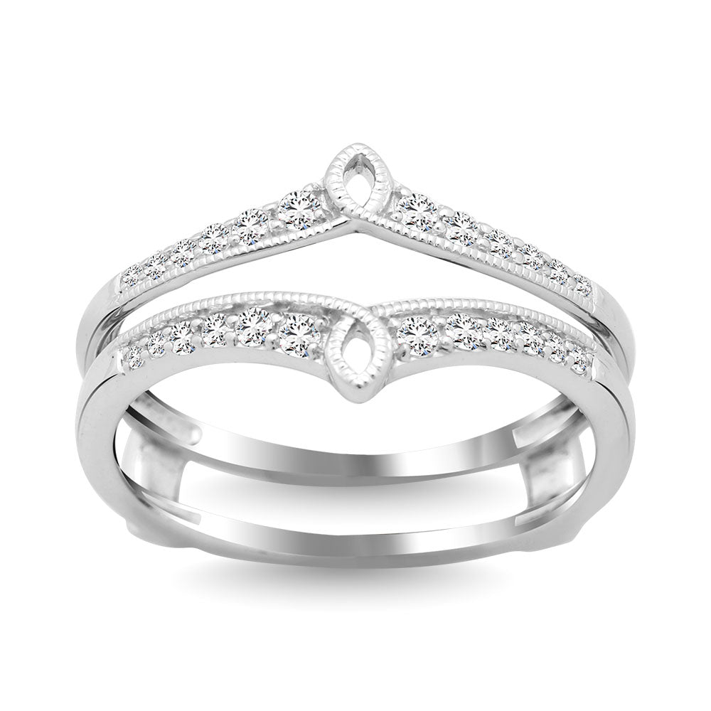 Diamond Guard Ring 1/5 ct tw in 10K White Gold