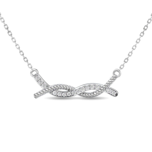 Diamond Round Cut  Fashion Necklace 1/6 ct tw in 10K White Gold