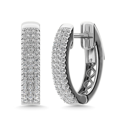 Diamond 1/2 ct tw Hoop Earrings in 14K White Gold