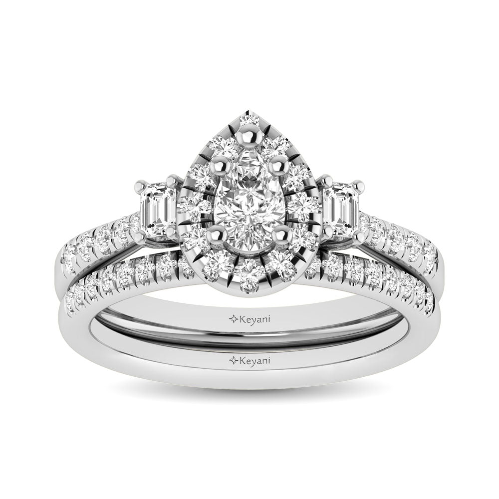 14KT White Gold 1Ct.Tw. Diamond keyani Bridal Ring