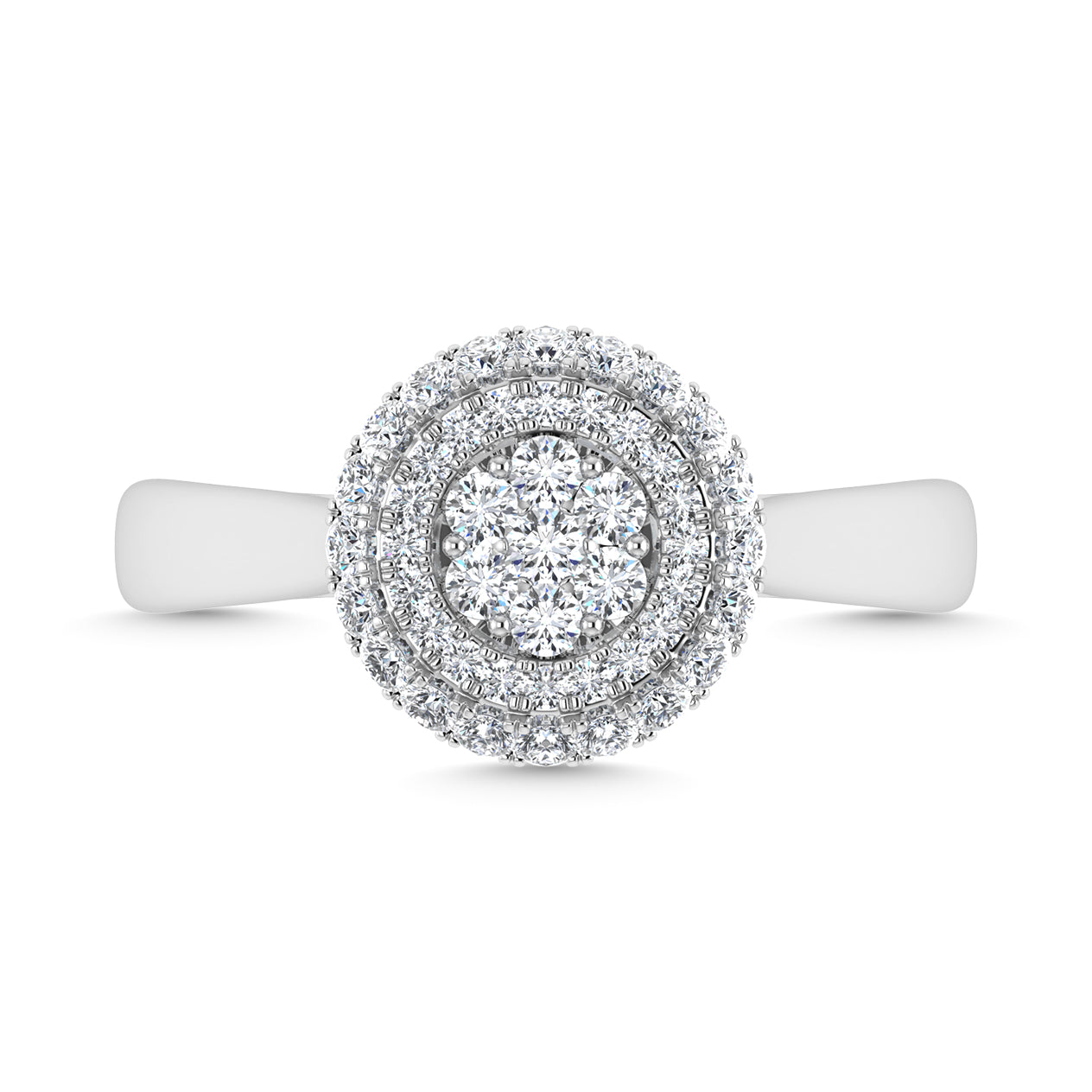 Diamond 1/2 Ct.Tw. Cluster Fashion Ring in 14K White Gold