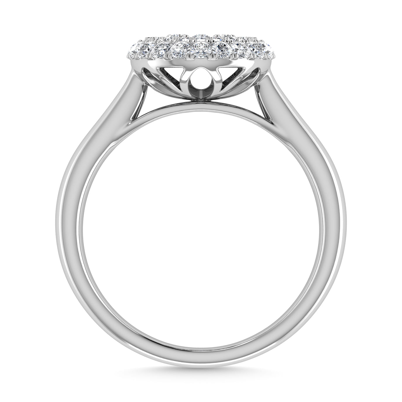 Diamond 1/2 Ct.Tw. Cluster Fashion Ring in 14K White Gold