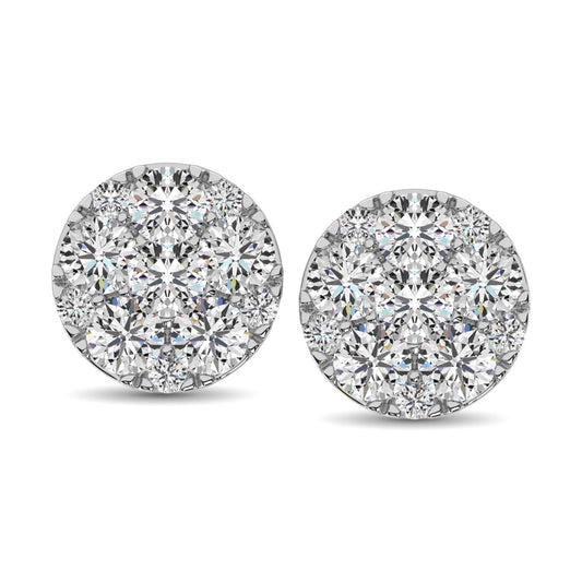 Diamond Stud Earrings 1/4 ct tw Round-cut in 10K White Gold