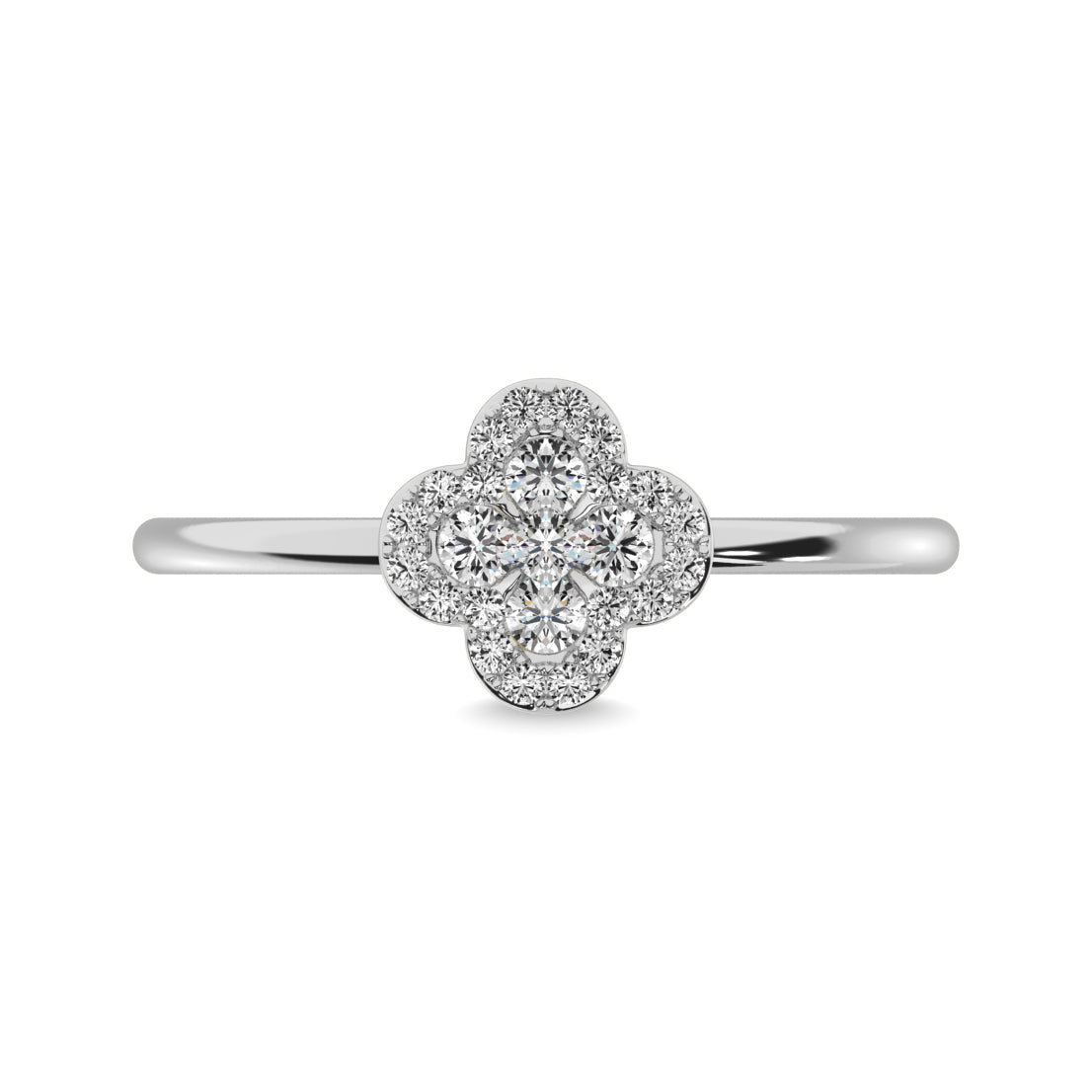 Diamond 1/4 ct tw Clover Ring in 14K White Gold