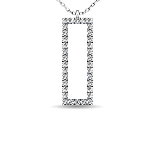 Diamond 1/8 ct tw Rectangle Pendant in 10K White Gold
