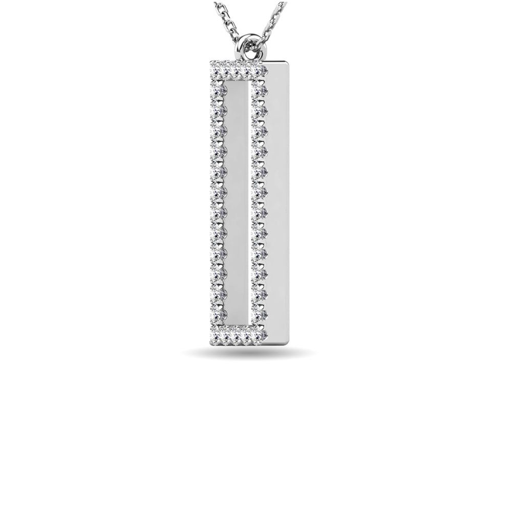 Diamond 1/8 ct tw Rectangle Pendant in 10K White Gold