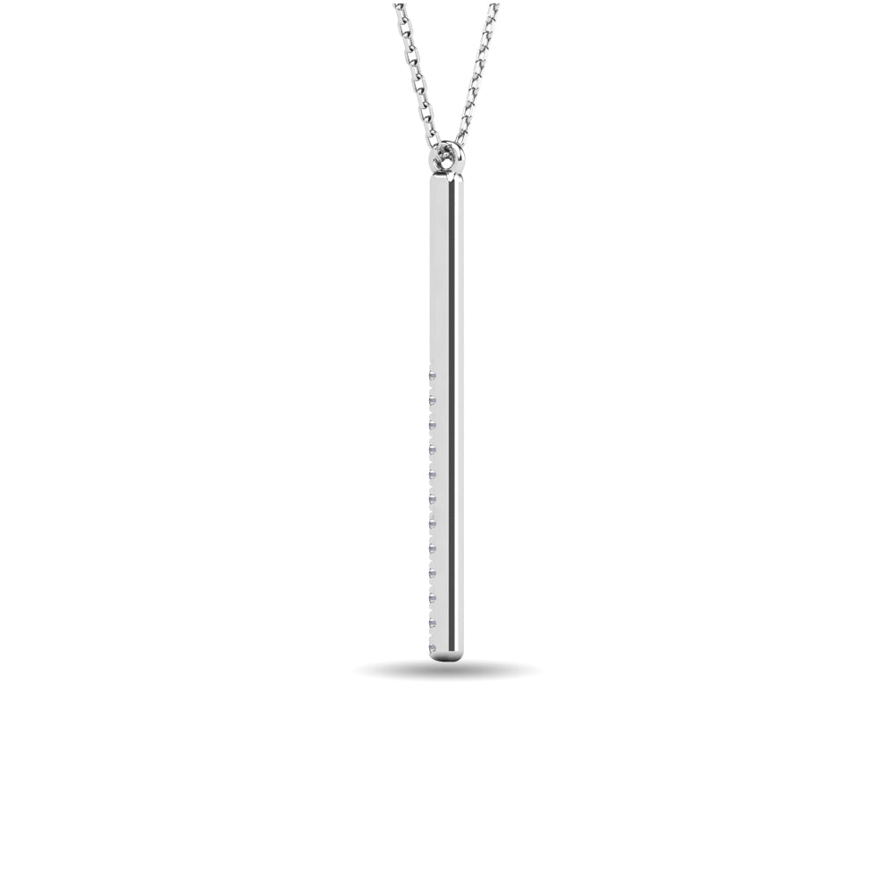 Diamond 1/8 ct tw Diamline Bar Pendant in 10K White Gold