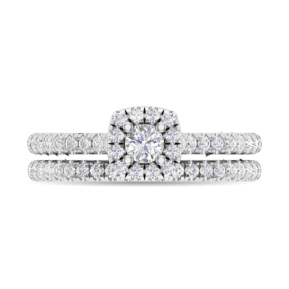 Diamond 3/4 Ct.Tw. Round Cut Bridal Ring in 14K White Gold