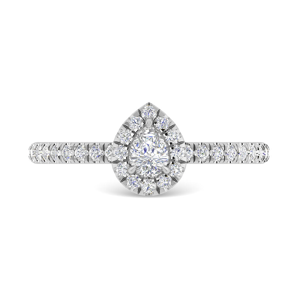 Diamond 3/4 Ct.Tw. Pear Cut Engagement Ring in 14K White Gold