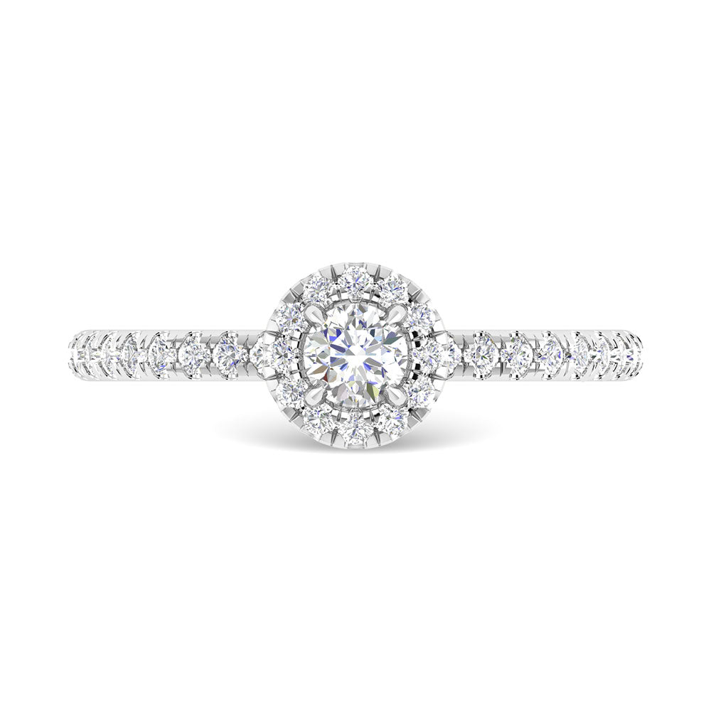 Diamond 3/4 Ct.Tw. Round Cut Engagement Ring in 14K White Gold