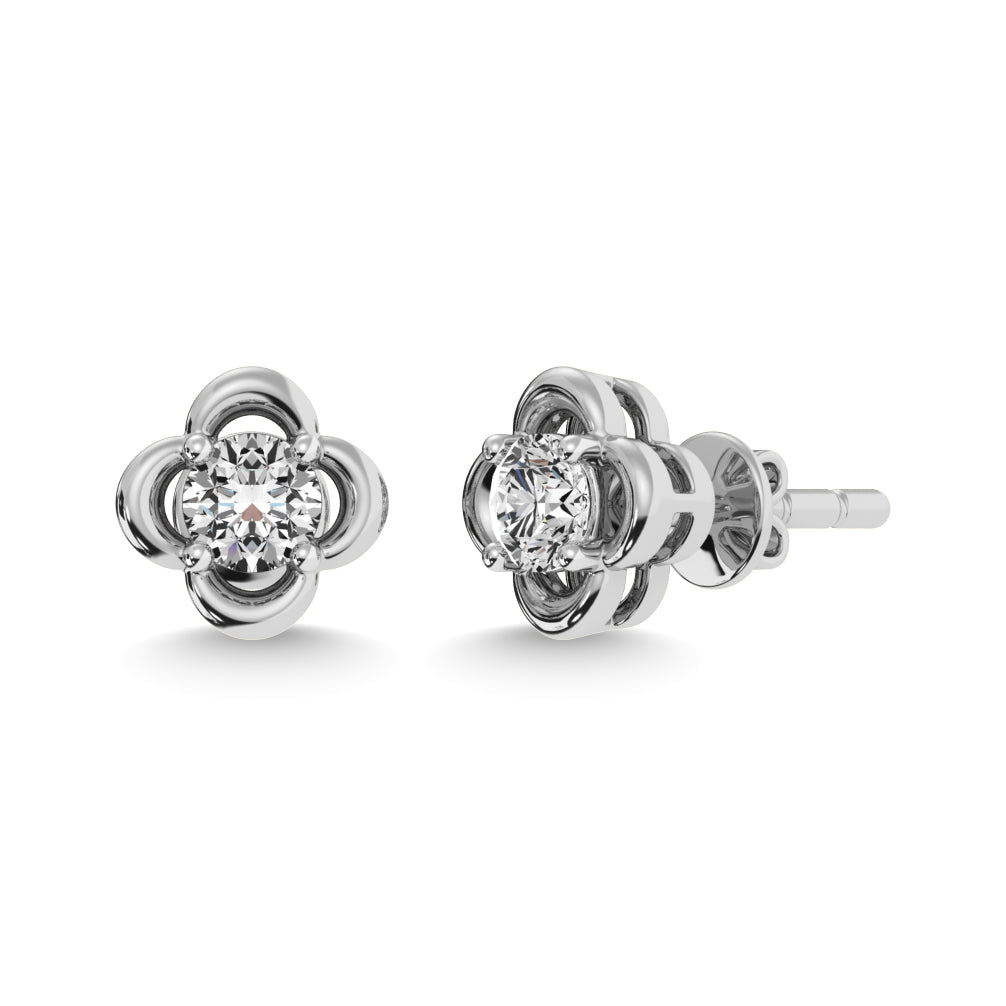 Diamond 1/2 ct tw Solitaire Dimond Stud Earrings in 14K White Gold