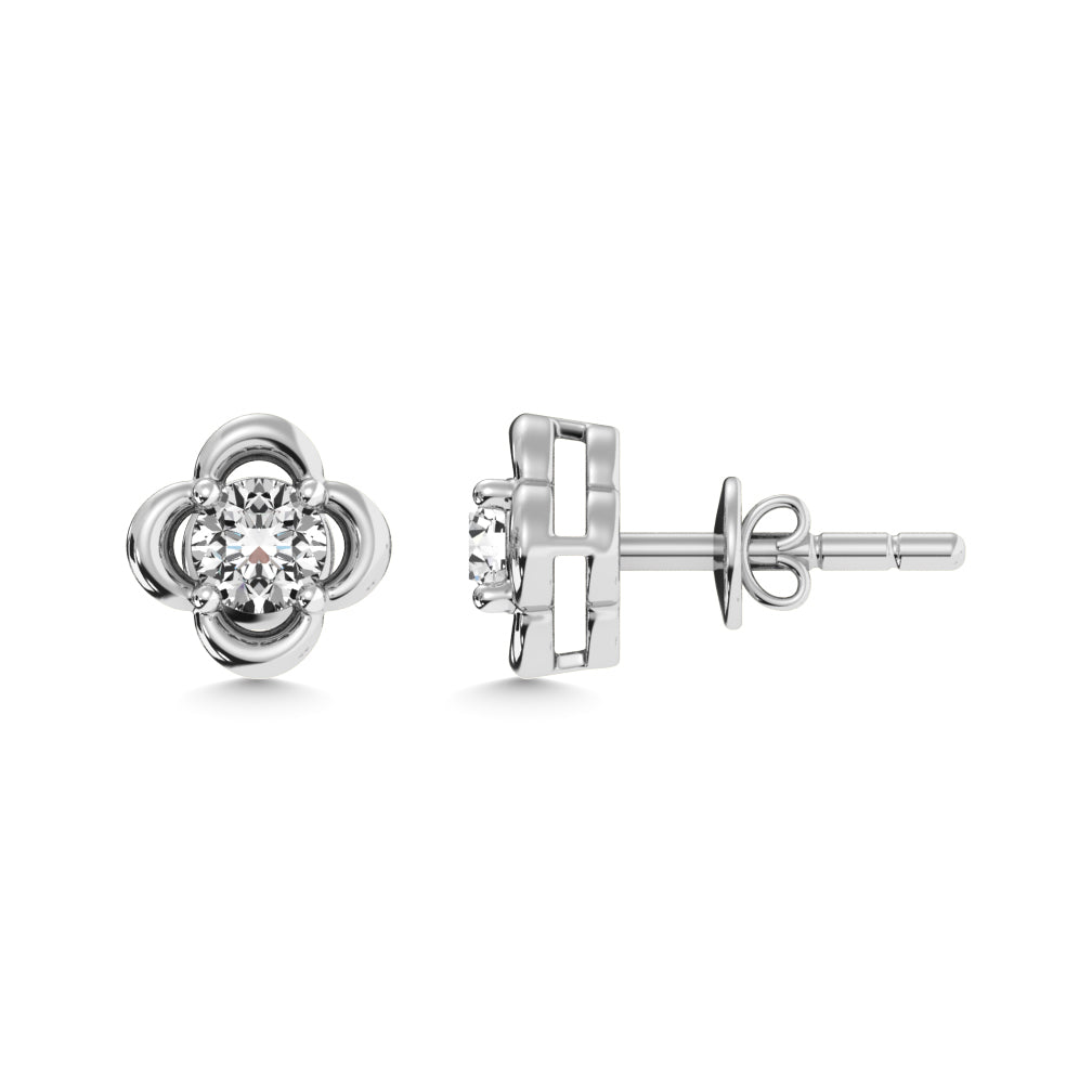 Diamond 1/2 ct tw Solitaire Dimond Stud Earrings in 14K White Gold