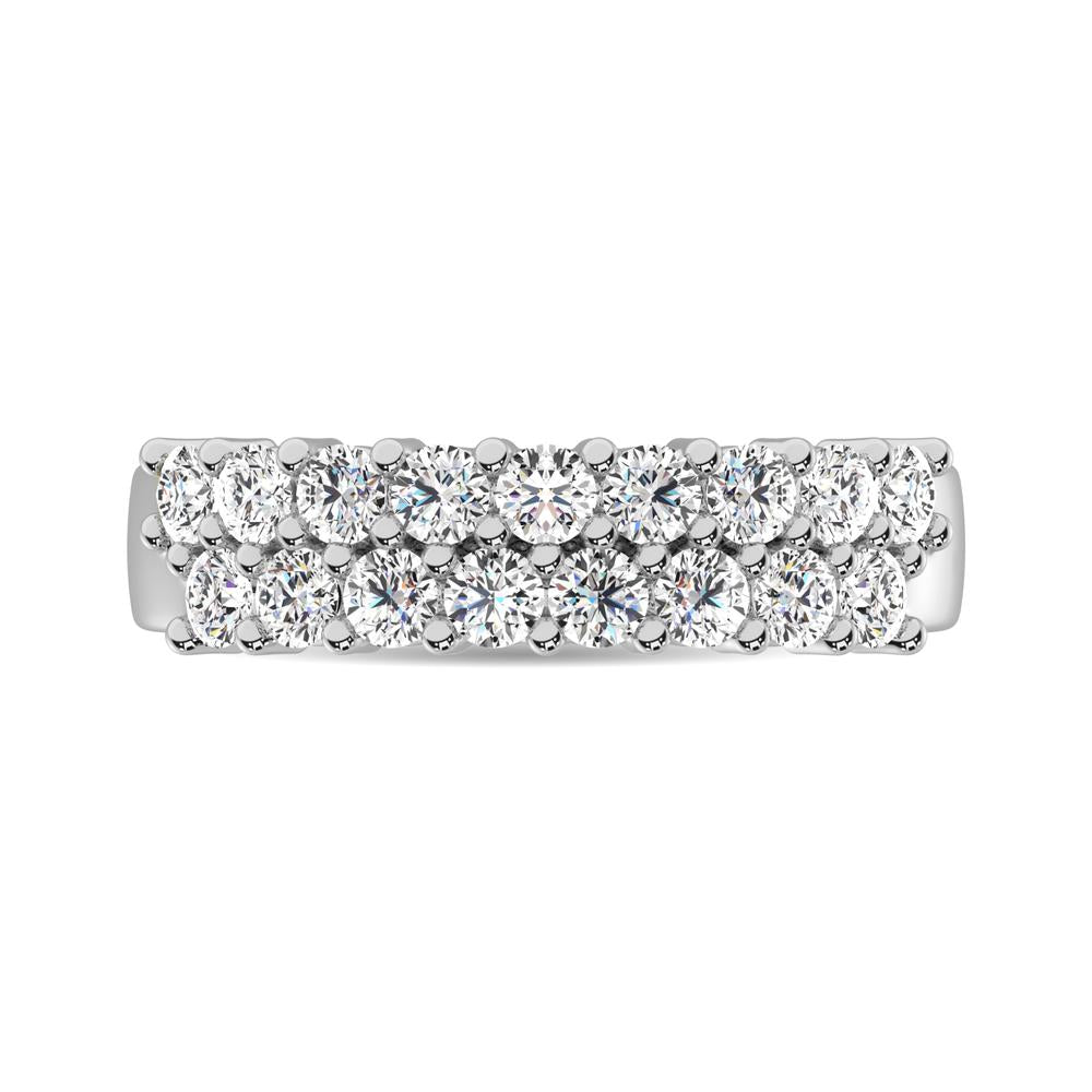 Diamond 1 1/2 ct tw Round Cut Two Row Ring in 14K White Gold