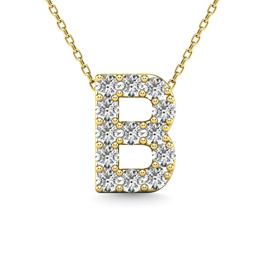 Diamond 1/8 Ct.Tw. Letter B Pendant in 14K Yellow Gold"