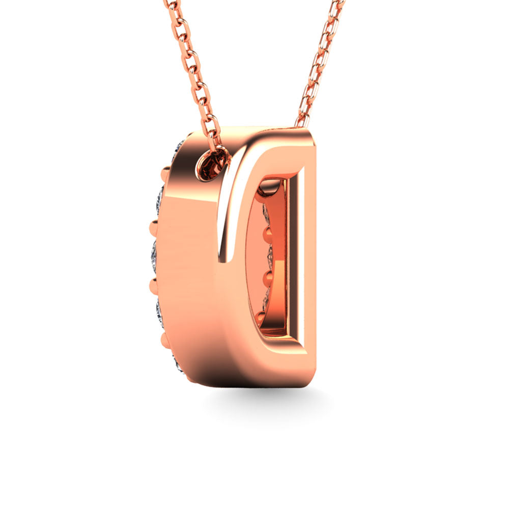 Diamond 1/8 Ct.Tw. Letter D Pendant in 14K Rose Gold"