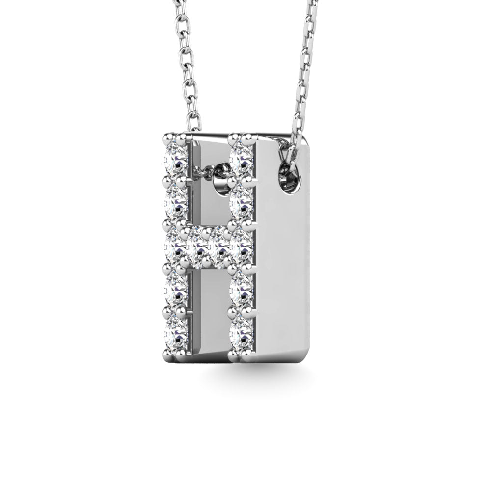 Diamond 1/8 Ct.Tw. Letter H Pendant in 14K White Gold"