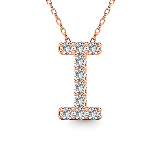 Diamond 1/10 Ct.Tw. Letter I Pendant in 14K Rose Gold"