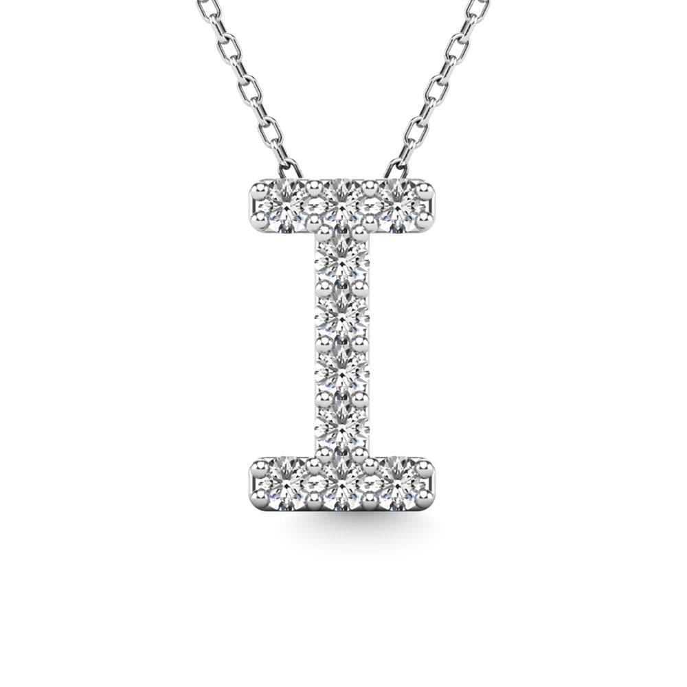 Diamond 1/10 Ct.Tw. Letter I Pendant in 14K White Gold"