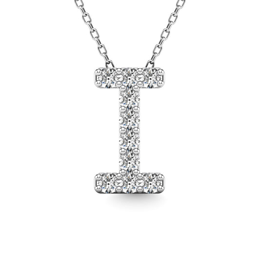 Diamond 1/10 Ct.Tw. Letter I Pendant in 14K White Gold"