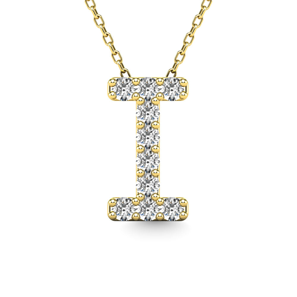 Diamond 1/10 Ct.Tw. Letter I Pendant in 14K Yellow Gold"